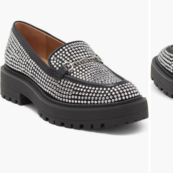 Sam Edelman Shoes - Sam Edelman Lars Glitz Black and Silver Rhinestone Embellished Loafers